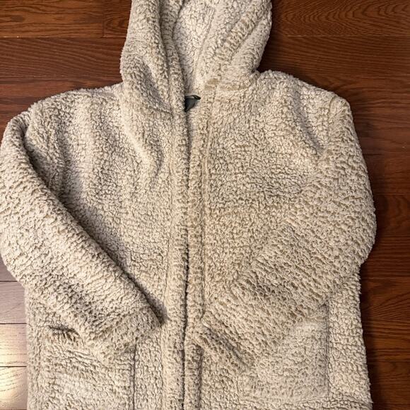 Eddie Bauer Fireside Plush Ultra Soft Hooded Open Front Sherpa Cardigan Size L - Picture 2 of 8